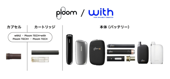回収対象：ploom / with カプセル、カートリッジはwith2・Ploom TECH・Ploom TECH+・Ploom TECH+with 、本体（バッテリー）